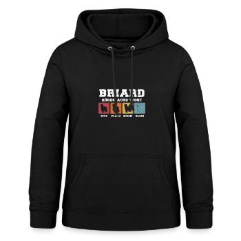 Briard hören aufs Wort - Frauen Hoodie - Schwarz - Vorne - AI Model Female 172 light (172cm)