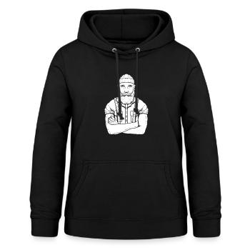 Barbe pleine barbe - Sweat à capuche Femme - noir - Devant - AI Model Female 172 light (172cm)