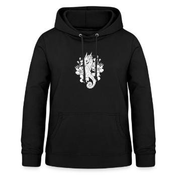 Gothic Seepferdchen - Frauen Hoodie - Schwarz - Vorne - AI Model Female 172 light (172cm)