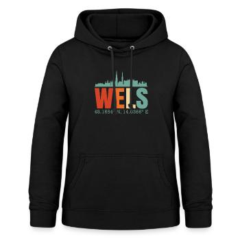 Wels - Frauen Hoodie - Schwarz - Vorne - AI Model Female 172 light (172cm)