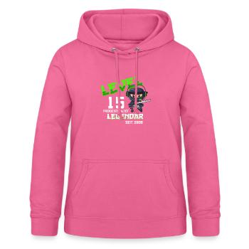 Level 15 Jahre Geburtstagsshirt Ninja Gamer - Frauen Hoodie - Pink - Vorne - AI Model Female 172 light (172cm)