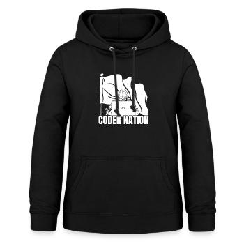 Programmeur Codeur développeur - Sweat à capuche Femme - noir - Devant - AI Model Female 172 light (172cm)