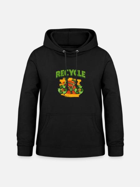 Recycling - Frauen Hoodie - Schwarz
