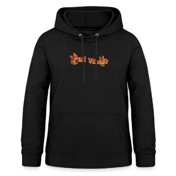 Bonjour les vibrations d’automne Saison Feuilles d’automne qui tombent - Sweat à capuche Femme - noir - Devant - AI Model Female 172 light (172cm)