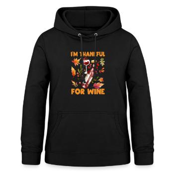 Je suis reconnaissant pour Wine Funny Thanksgiving - Sweat à capuche Femme - noir - Devant - AI Model Female 172 light (172cm)
