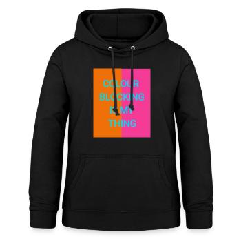 Mélange de couleurs - Sweat à capuche Femme - noir - Devant - AI Model Female 172 light (172cm)