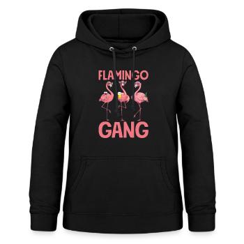Flamingo Gang Groupe Motif Enterrement de vie de garçon Majorque Fête - Sweat à capuche Femme - noir - Devant - AI Model Female 172 light (172cm)