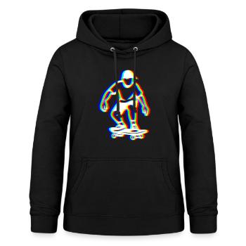 Glitch Skater – Straßenschwingungen - Frauen Hoodie - Schwarz - Vorne - AI Model Female 172 light (172cm)