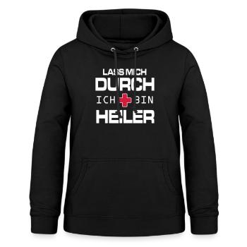 Lass mich durch ich bin Heiler - Frauen Hoodie - Schwarz - Vorne - AI Model Female 172 light (172cm)