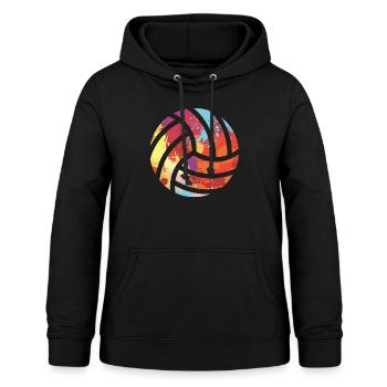 beach volley - Felpa con cappuccio da donna - nero - Fronte - AI Model Female 172 light (172cm)