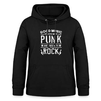 punk punk rocker punk rock - Sweat à capuche Femme - noir - Devant - AI Model Female 172 light (172cm)