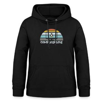 PROGRAMMATEUR LINUX PENGUIN TUX PC COMPUTERLOVE - Sweat à capuche Femme - noir - Devant - AI Model Female 172 light (172cm)