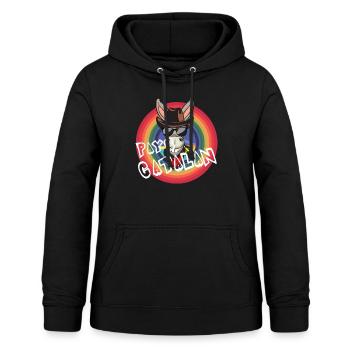 Pays catalan - Sweat à capuche Femme - noir - Devant - AI Model Female 172 light (172cm)