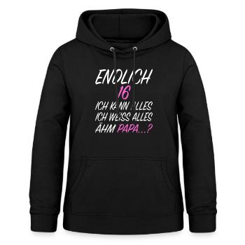 16.Geburtstag Geschenkidee Level 16 - Frauen Hoodie - Schwarz - Vorne - AI Model Female 172 light (172cm)