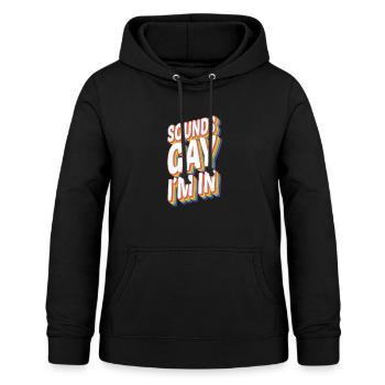 Designs For Men Pride Rainbow Sounds Gay I’m In - Sweat à capuche Femme - noir - Devant - AI Model Female 172 light (172cm)