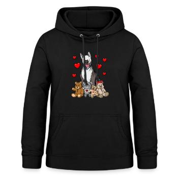 Bullterrier - Frauen Hoodie - Schwarz - Vorne - AI Model Female 172 light (172cm)