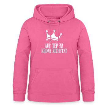 Aufstehen! Krone richten! - Prinzessinen Spruch - Frauen Hoodie - Pink - Vorne - AI Model Female 172 light (172cm)