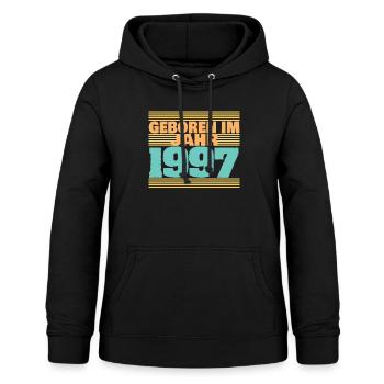 1997 - Frauen Hoodie - Schwarz - Vorne - AI Model Female 172 light (172cm)
