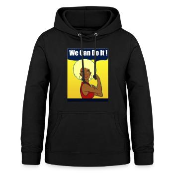 Frau Vintage Retro Frau Afro Frisur - Frauen Hoodie - Schwarz - Vorne - AI Model Female 172 light (172cm)