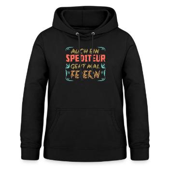 Feiern mit Spediteur spedition - Frauen Hoodie - Schwarz - Vorne - AI Model Female 172 light (172cm)