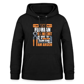 Vorname Florian Name Geburtstag Geschenk - Frauen Hoodie - Schwarz - Vorne - AI Model Female 172 light (172cm)