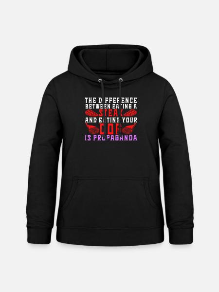 Vegan Fleischlos Tierlieb & Veganer - Frauen Hoodie - Schwarz