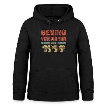 1999 - Frauen Hoodie - Schwarz - Vorne - AI Model Female 172 light (172cm)
