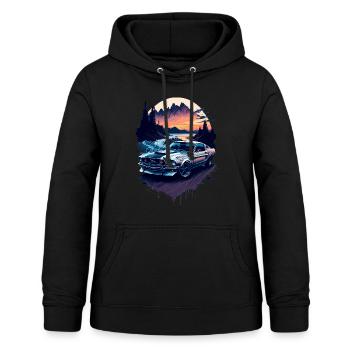 Sportwagen - Frauen Hoodie - Schwarz - Vorne - AI Model Female 172 light (172cm)
