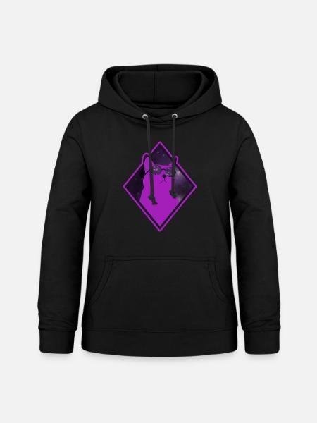 Katze Galaxy pink - Frauen Hoodie - Schwarz