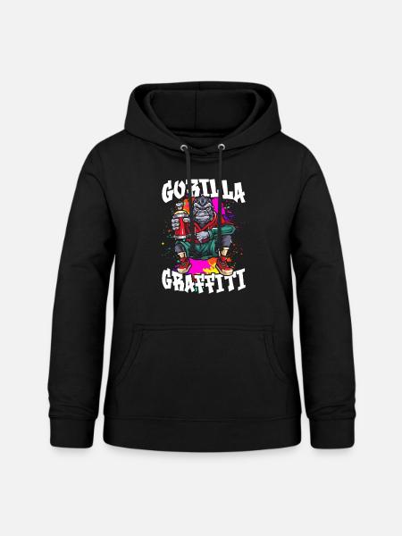 Gorilla-Graffiti - Frauen Hoodie - Schwarz