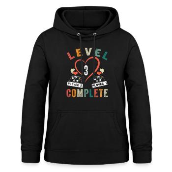 Level 3 Abschließen 3. Jahrestag 3 Jahre alte Hochzeit - Frauen Hoodie - Schwarz - Vorne - AI Model Female 172 light (172cm)