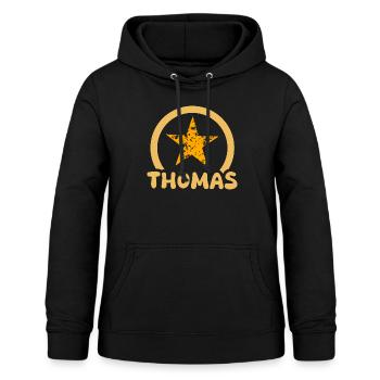 Thomas - Sweat à capuche Femme - noir - Devant - AI Model Female 172 light (172cm)
