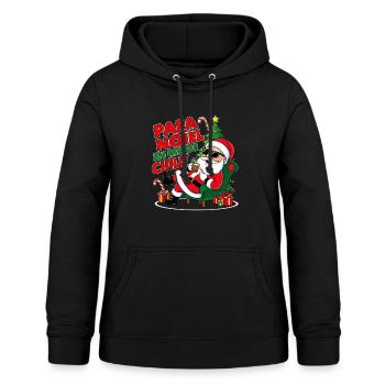 Papa Noël en Mode Chill - Sweat à capuche Femme - noir - Devant - AI Model Female 172 light (172cm)