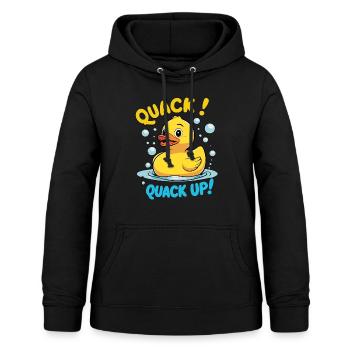 Dessin animé drôle de canard en caoutchouc - Sweat à capuche Femme - noir - Devant - AI Model Female 172 light (172cm)
