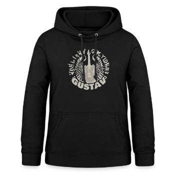 Gitarre Gustav - Frauen Hoodie - Schwarz - Vorne - AI Model Female 172 light (172cm)