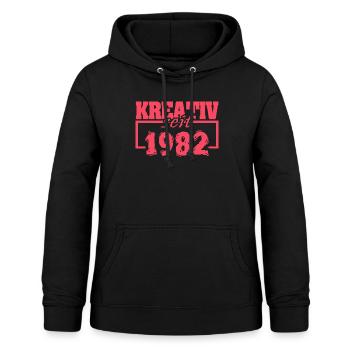 Retro 1982 - Frauen Hoodie - Schwarz - Vorne - AI Model Female 172 light (172cm)