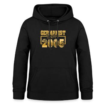 2005 - Frauen Hoodie - Schwarz - Vorne - AI Model Female 172 light (172cm)