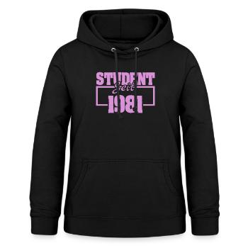 1981 - Frauen Hoodie - Schwarz - Vorne - AI Model Female 172 light (172cm)