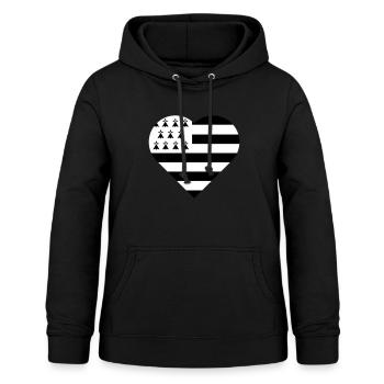 Bretagne Herz - Frauen Hoodie - Schwarz - Vorne - AI Model Female 172 light (172cm)