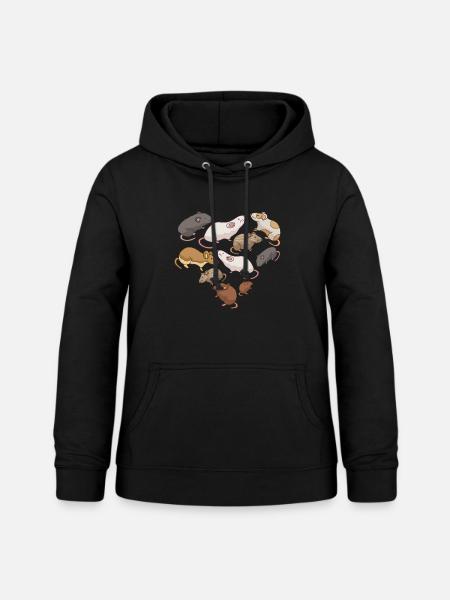 Herz Mäuse Maus - Frauen Hoodie - Schwarz