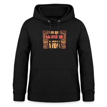 Spruch Sanitäter - Frauen Hoodie - Schwarz - Vorne - AI Model Female 172 light (172cm)