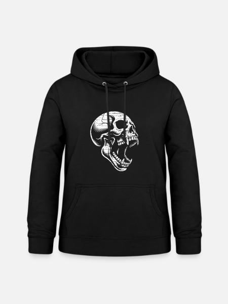 Angry Skull - Frauen Hoodie - Schwarz