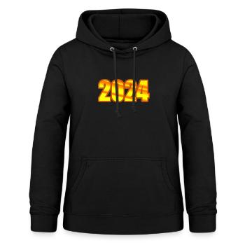 2024 - Frauen Hoodie - Schwarz - Vorne - AI Model Female 172 light (172cm)