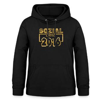 Sozial 2016 - Frauen Hoodie - Schwarz - Vorne - AI Model Female 172 light (172cm)