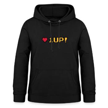 8-Bit 1UP - Women's Hoodie - black - Front - AI Model Female 172 light (172cm)