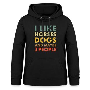 Horses and dogs vintage retro - Frauen Hoodie - Schwarz - Vorne - AI Model Female 172 light (172cm)