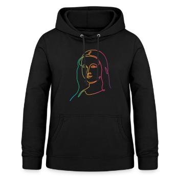 Leonardo es Mona Lisa in Farben - Frauen Hoodie - Schwarz - Vorne - AI Model Female 172 light (172cm)