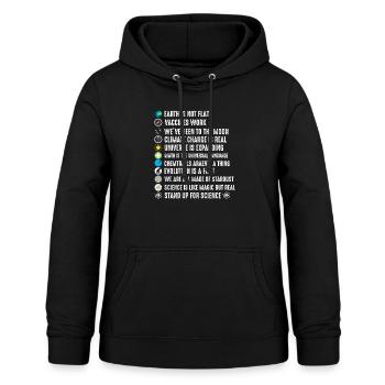 The Earth is not flat - For science - Women's Hoodie - black - Front - AI Model Female 172 light (172cm)