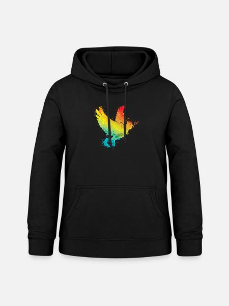 Bunte Friedenstaube Regenbogen - Frauen Hoodie - Schwarz