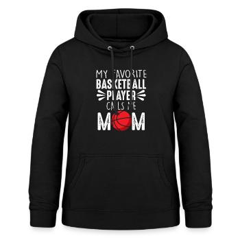 Mein Lieblingsspieler nennt mich Basketball Mama - Frauen Hoodie - Schwarz - Vorne - AI Model Female 172 light (172cm)